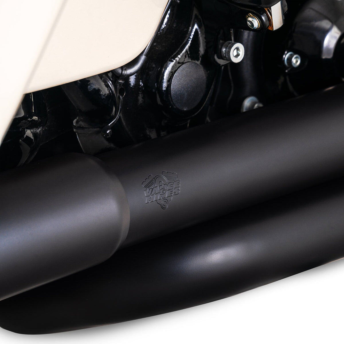 Vance & Hines, PCX dresser duals crossover headers. Black