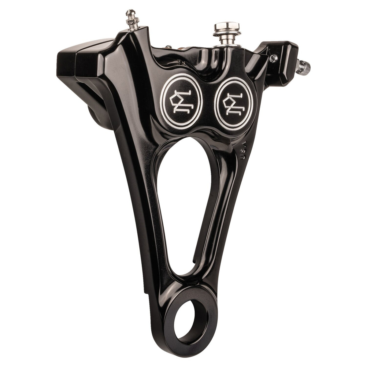 PM, 4-piston one-piece caliper/bracket, rear. Black CC