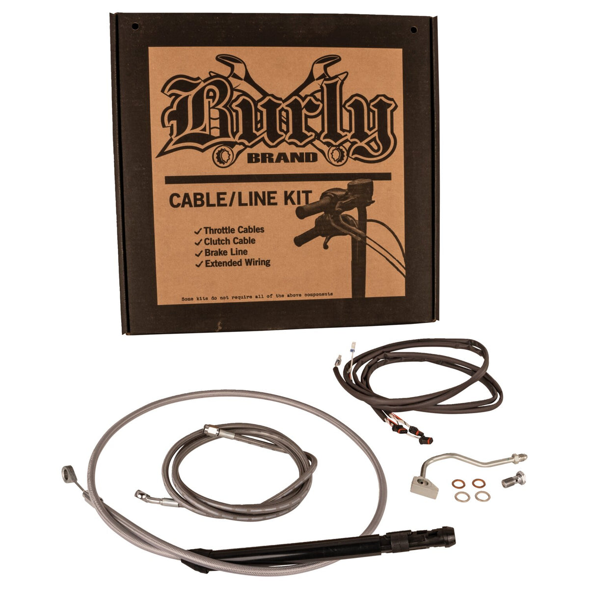 Burly, cable/line kit. For 13" Bagger bars. Stainless Steel
