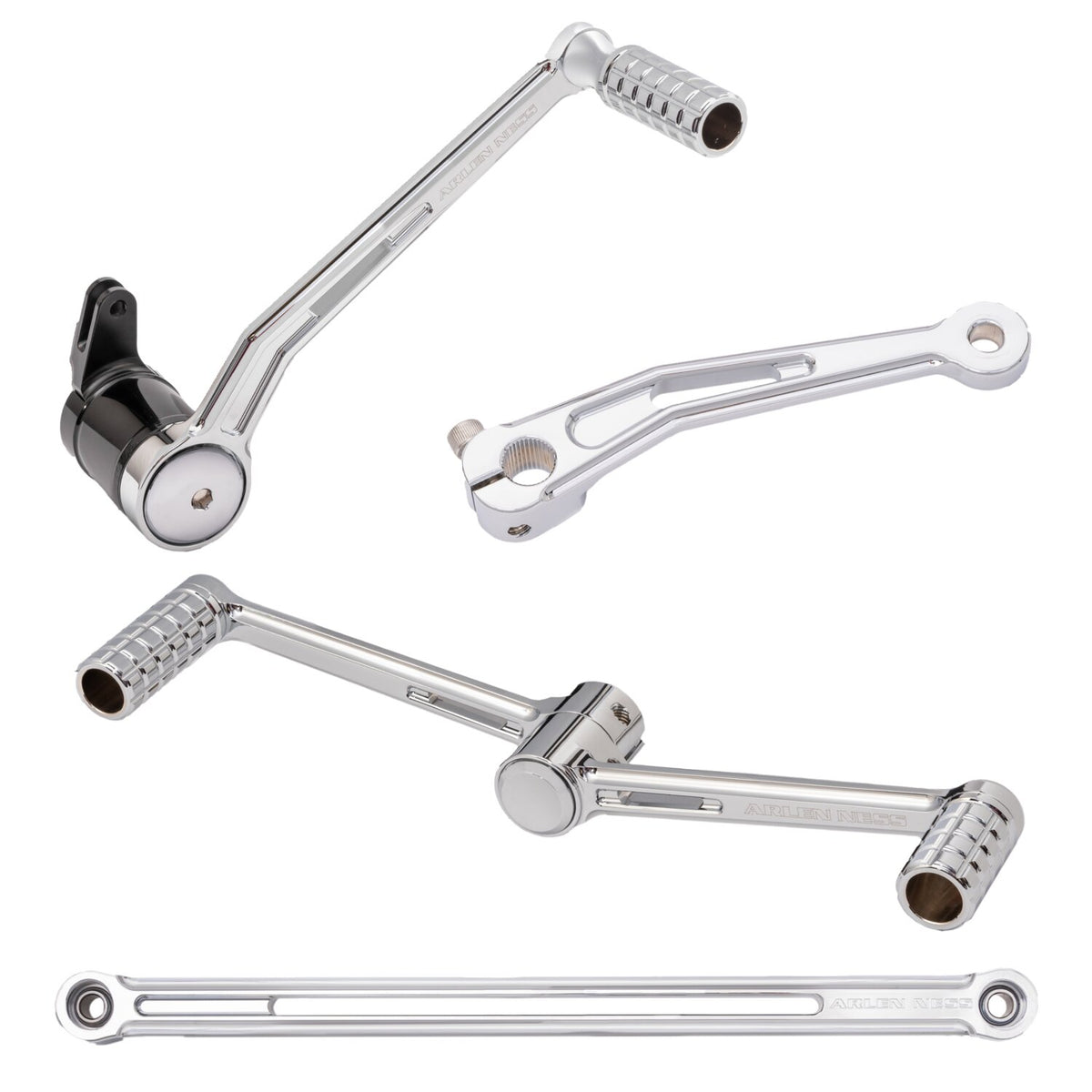 Arlen Ness, Speedliner heel/toe foot control kit. Chrome