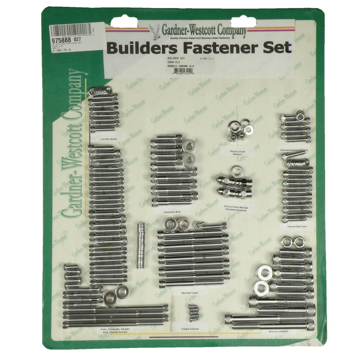 Builders fasteners set. Chrome allen