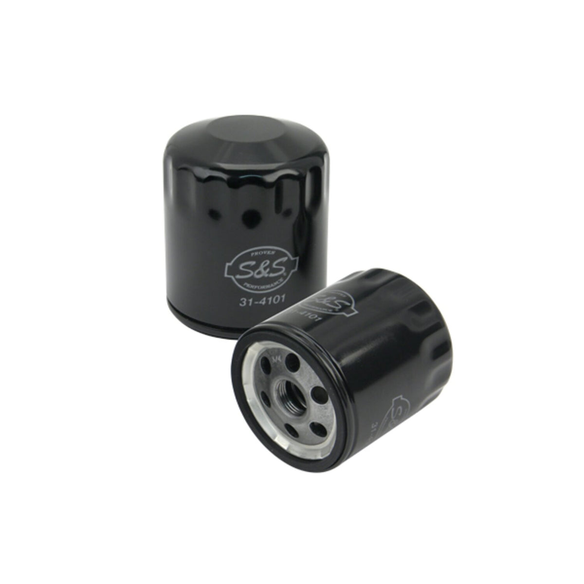 S&S, spin-on oil filter. Black