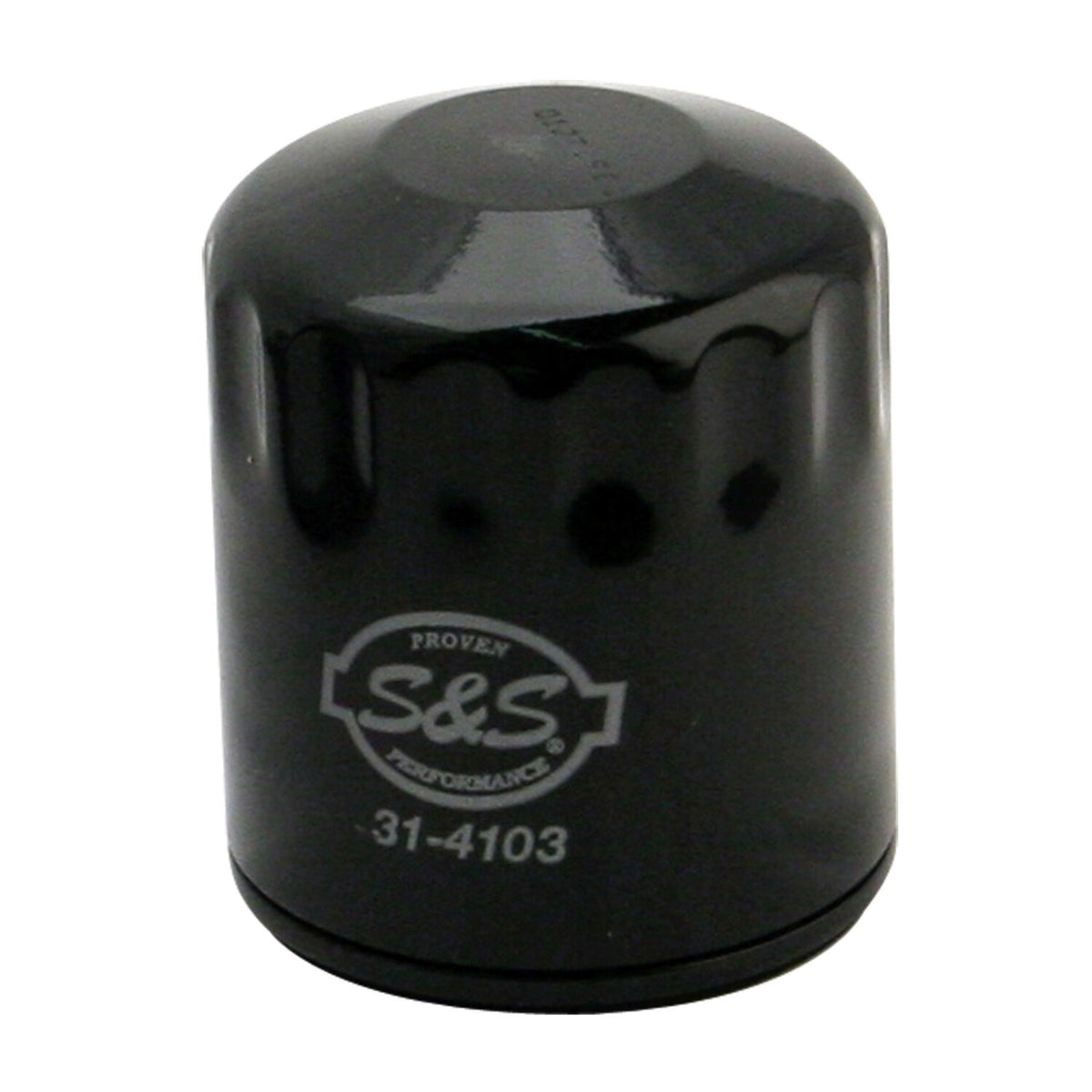 S&S, spin-on oil filter. Black