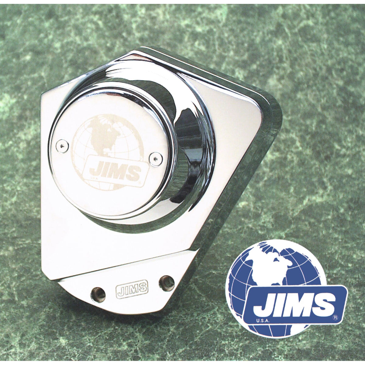 JIMS, 'A Cut Above' billet cam cover L73-92 B.T. Chrome