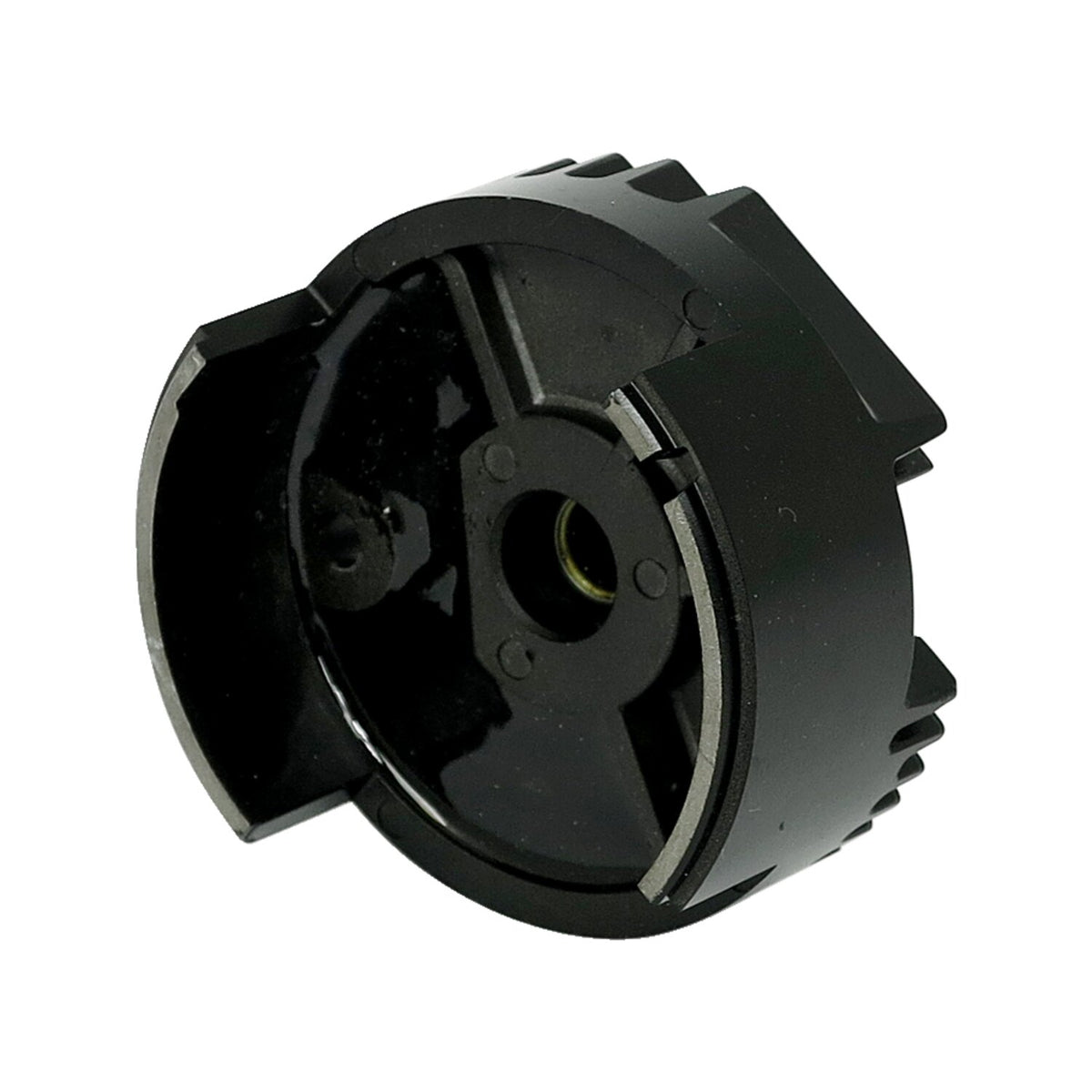Solid-state 12-v voltage finned regulator. Black