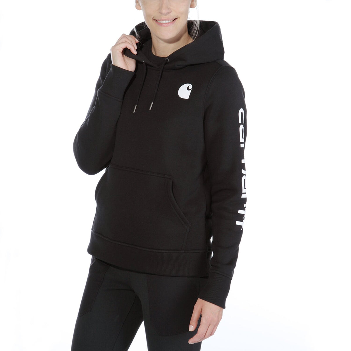 Carhartt Logo Sleeve female hoodie black