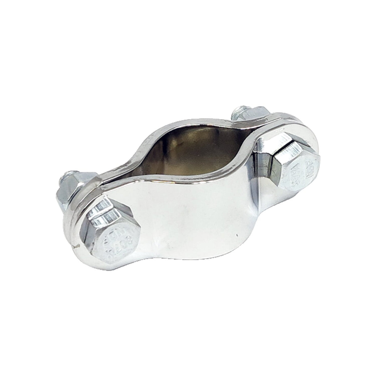 Paughco, 2-piece frame clamp. 1" diameter. Chrome