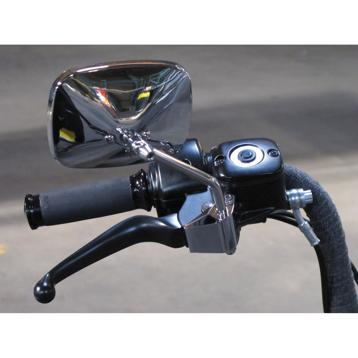 96-up right side mirror adapter. Chrome
