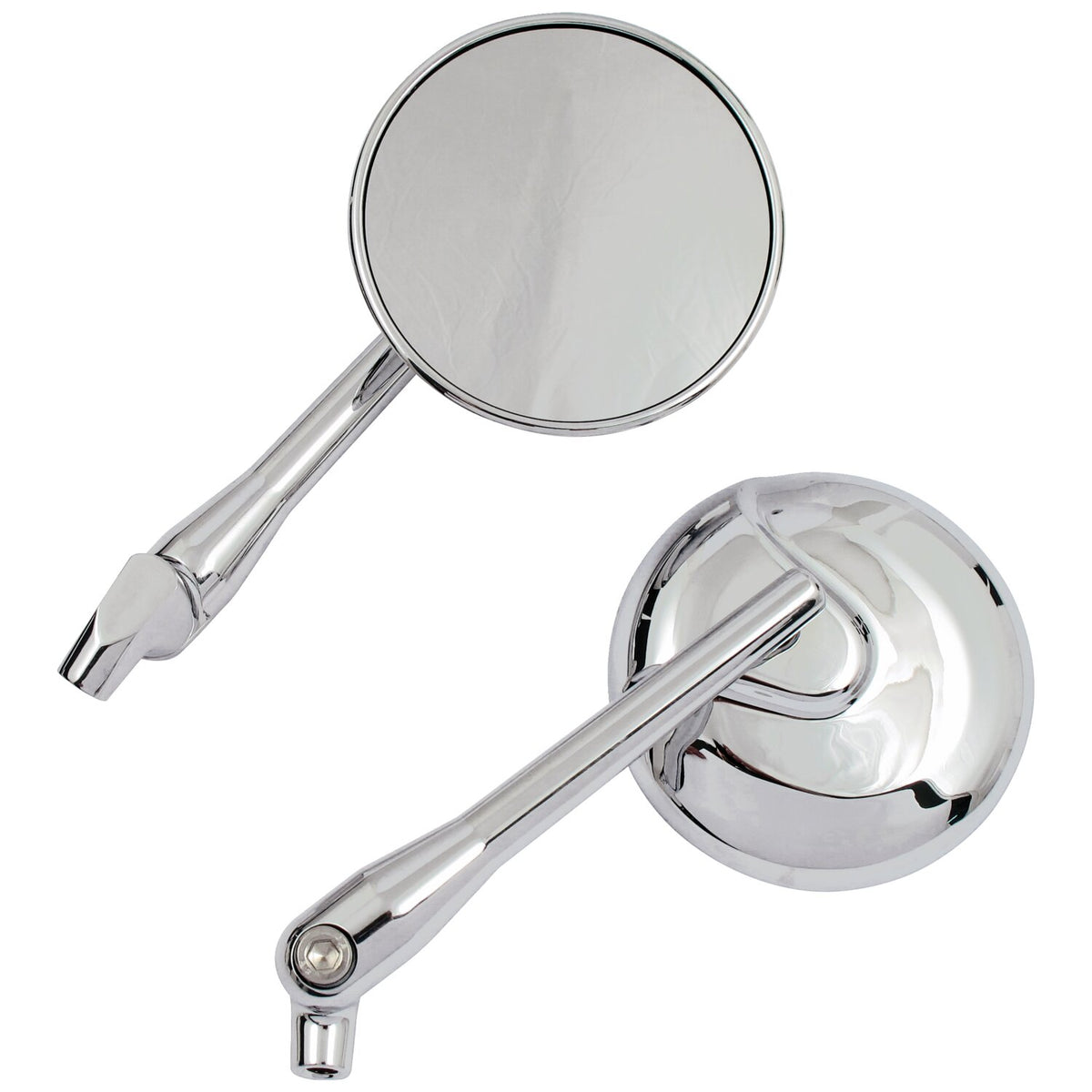 Round, rotatable stem mirror set