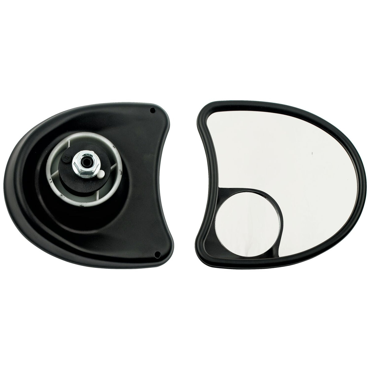 Touring fairing mount mirror kit. Dual vision, black