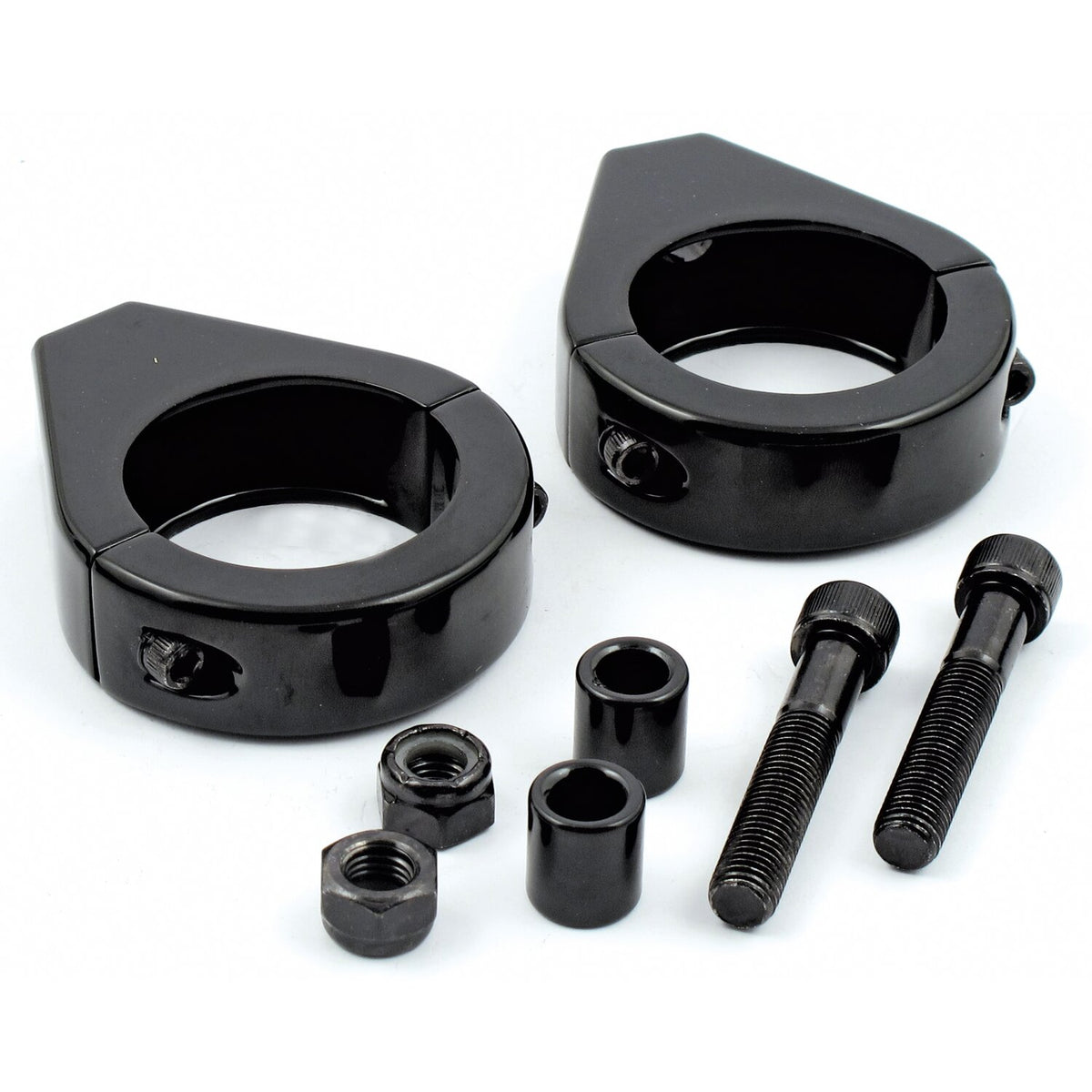 Smooth edge fork mount clamp kit. 41mm. Black