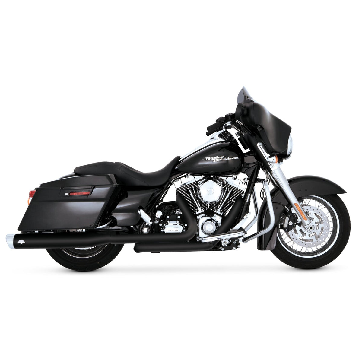 Vance & Hines, Dresser duals crossover head pipes. black