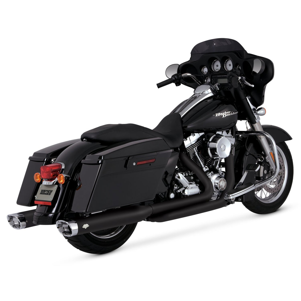 Vance & Hines, Dresser duals crossover head pipes. black
