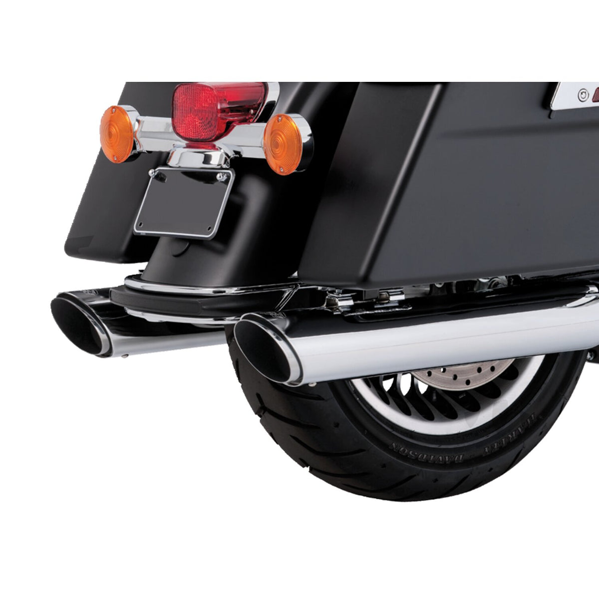 Vance & Hines, 4" Twin Slash Round slip-on mufflers. Chrome