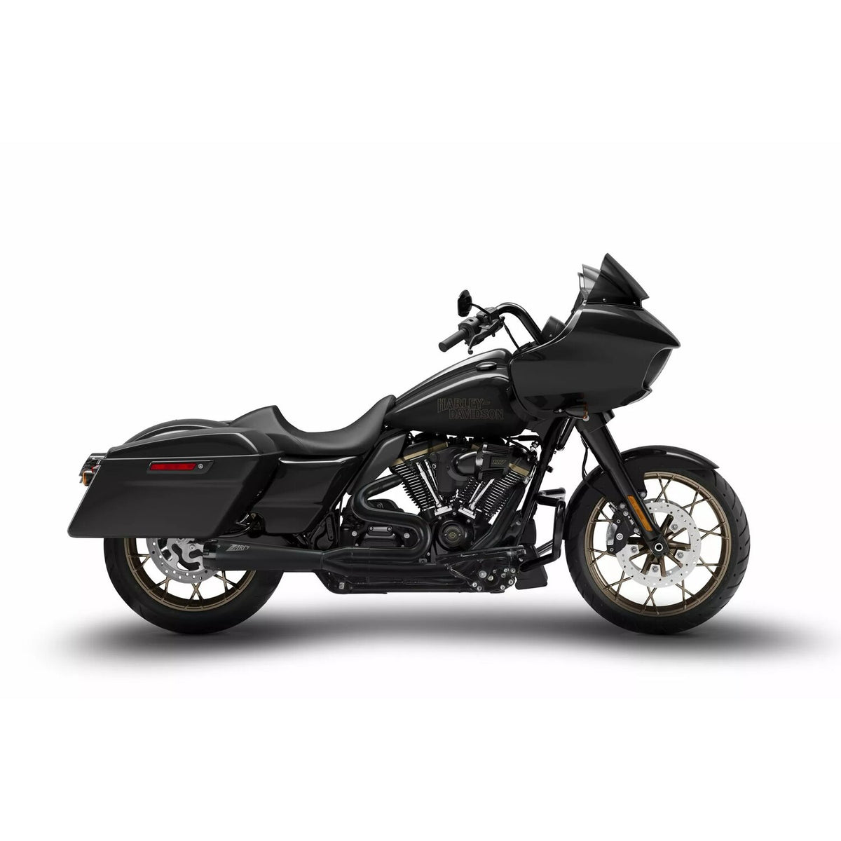 Zard, 2-1 stainless M8 Touring exhaust system. Black