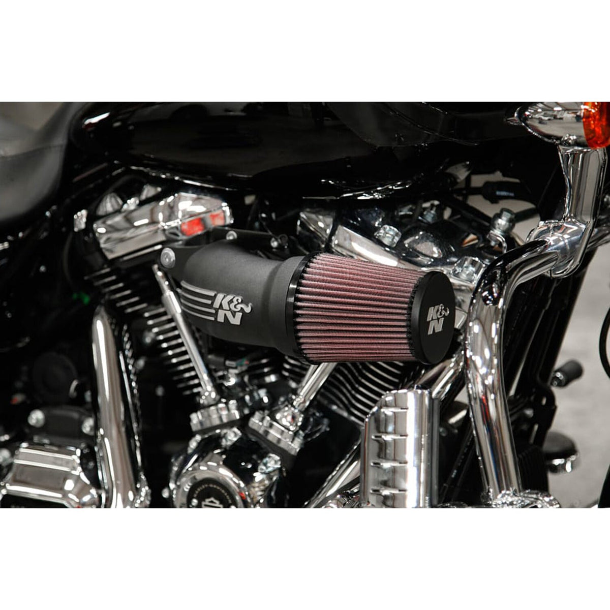 K&N, AirCharger performance air cleaner kit. Black CC logo