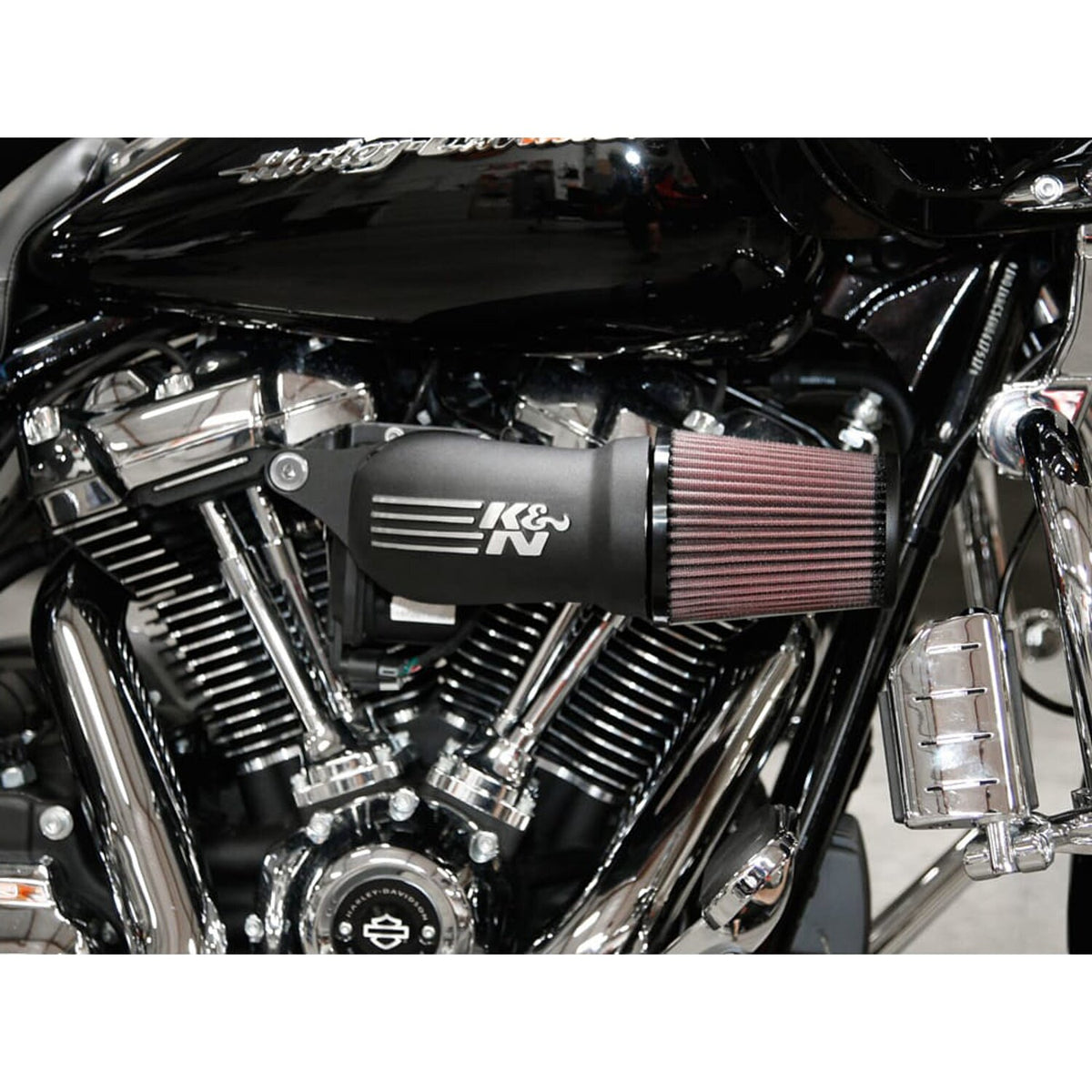 K&N, AirCharger performance air cleaner kit. Black CC logo