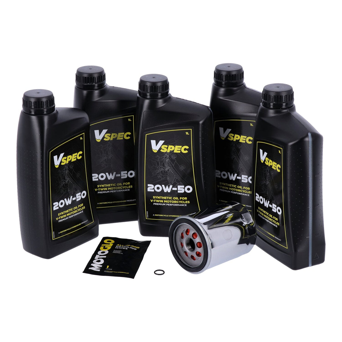 MCS, engine oil service kit. Chrome. 5L. 20W50 Synthetic