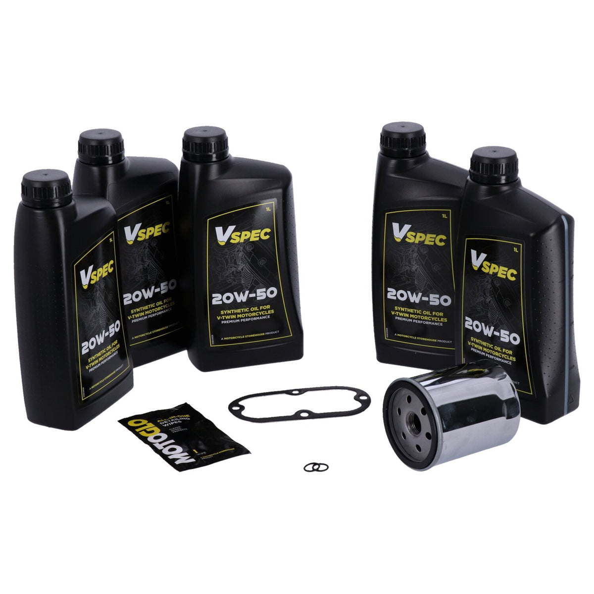 MCS, 'Big Oil' service kit. Full synthetic. Chrome filter