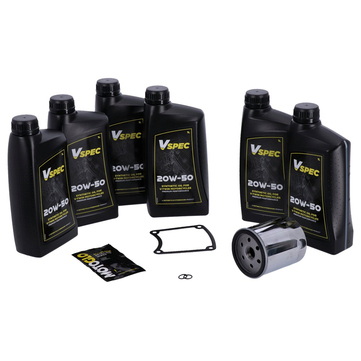 MCS, 'Big Oil' service kit. Full synthetic. Chrome filter