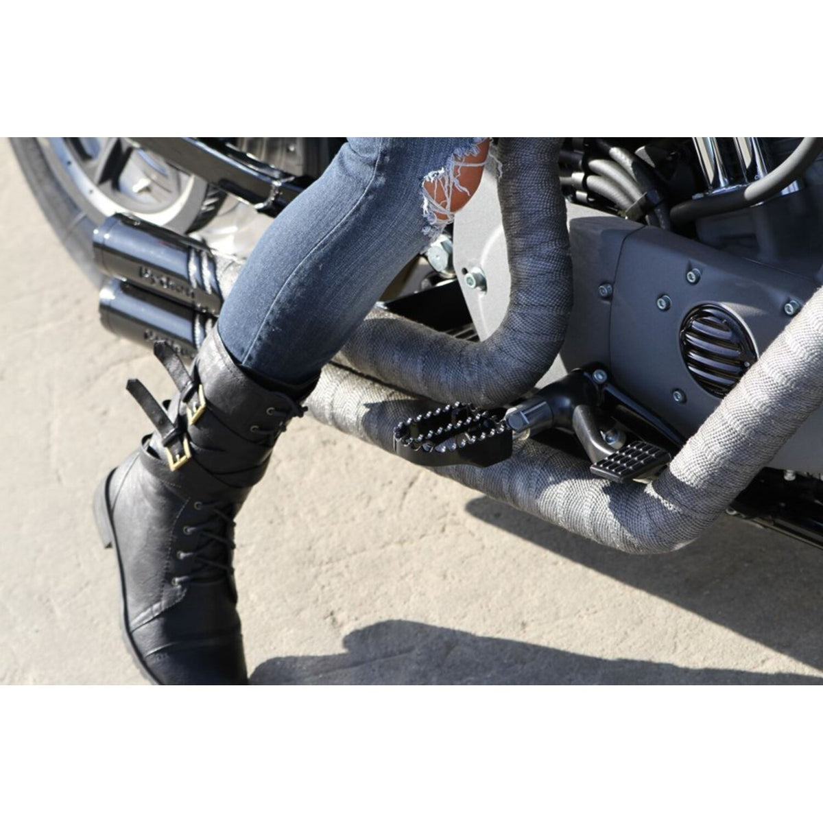 Burly, MX foot pegs. Black