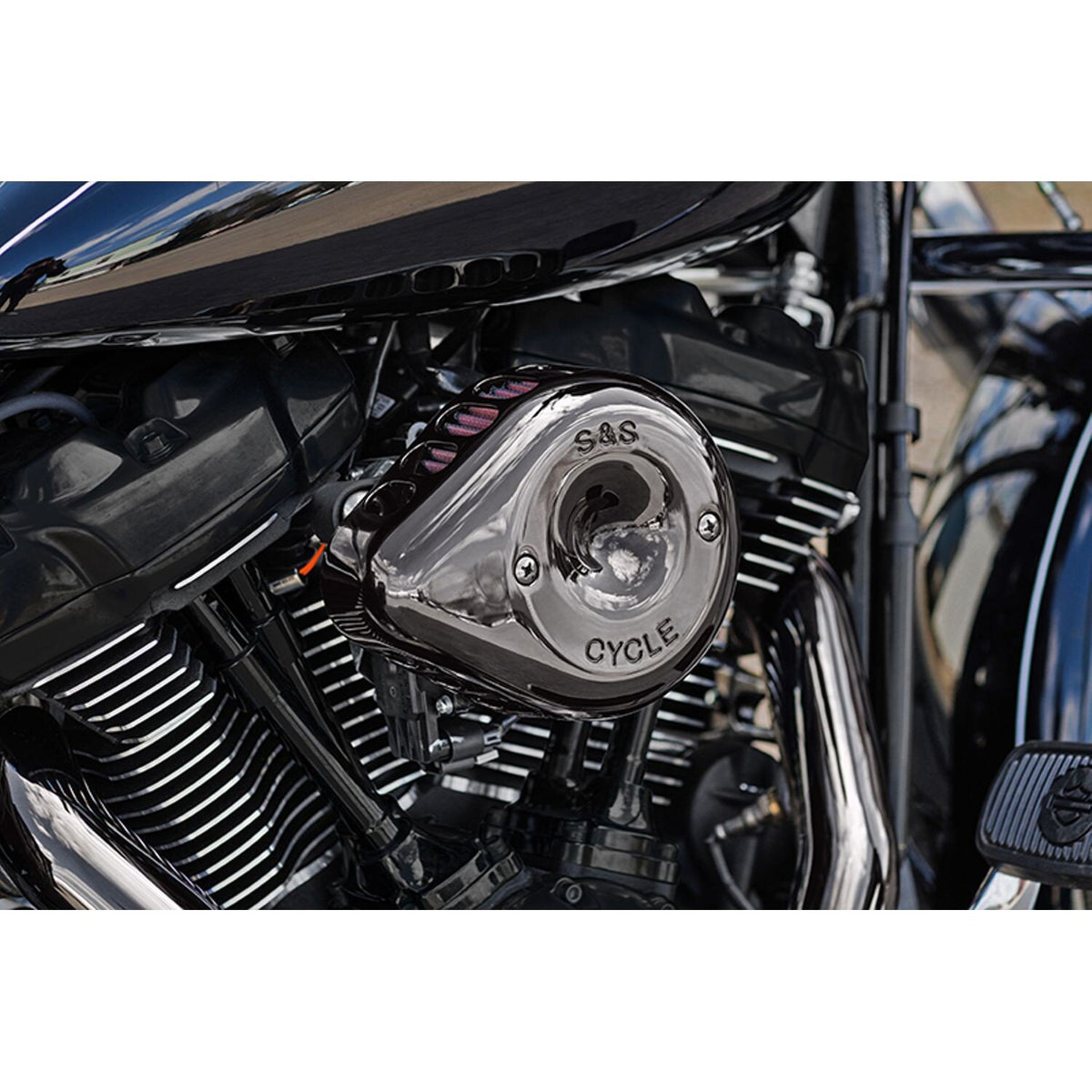S&S, Stealth Mini Teardrop cover. Lava Chrome