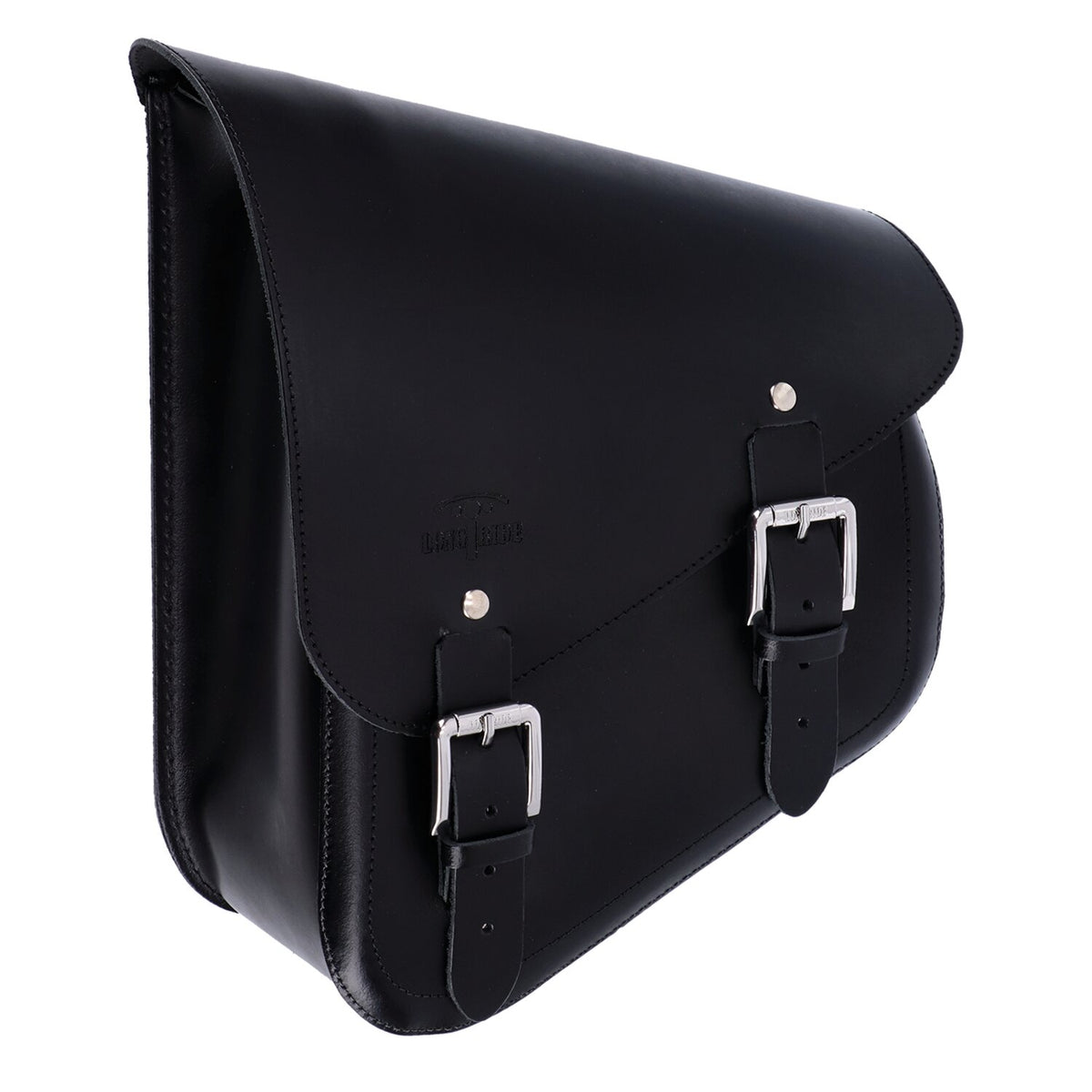 Longride, swingarm bag. Smooth, black leather