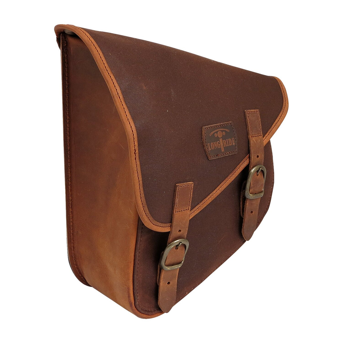 Longride, swingarm bag. Brown, waxed cotton