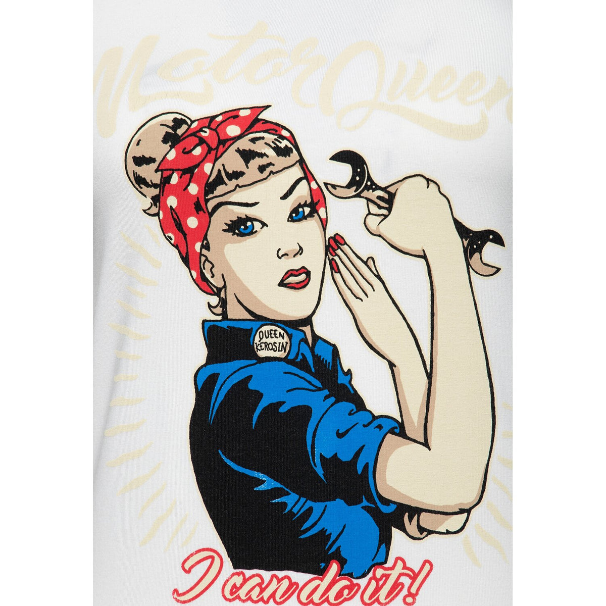 Queen Kerosin Motor Queen I Can Do It t-shirt off white