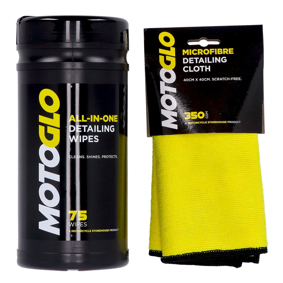 MotoGlo, Detailing Wipes dispenser and Microfiber Cloth