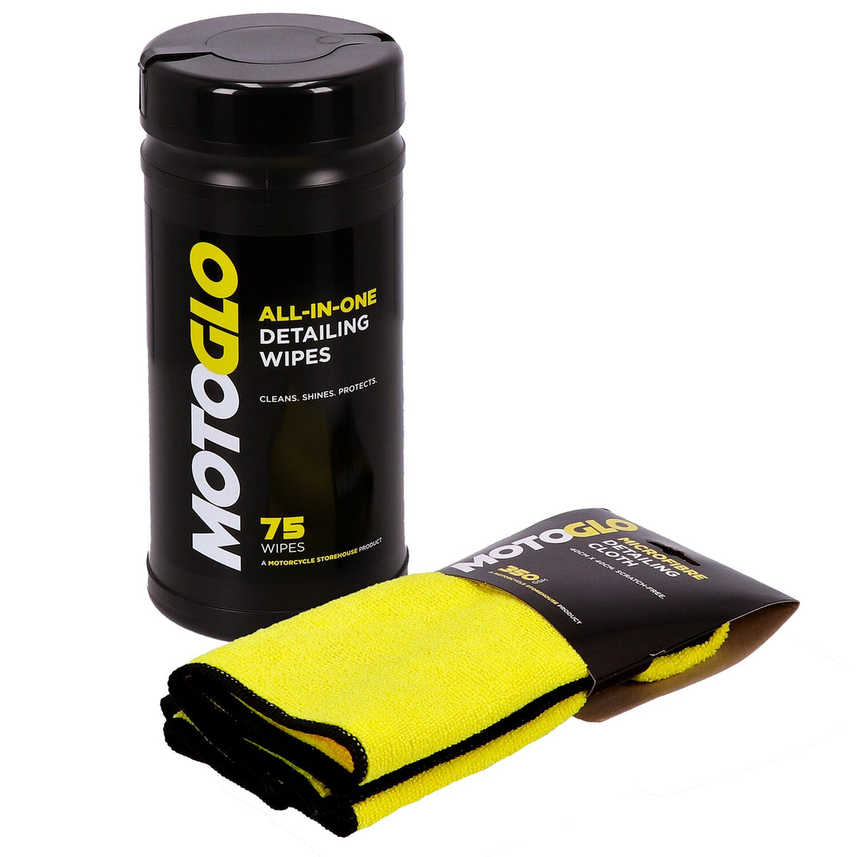 MotoGlo, Detailing Wipes dispenser and Microfiber Cloth