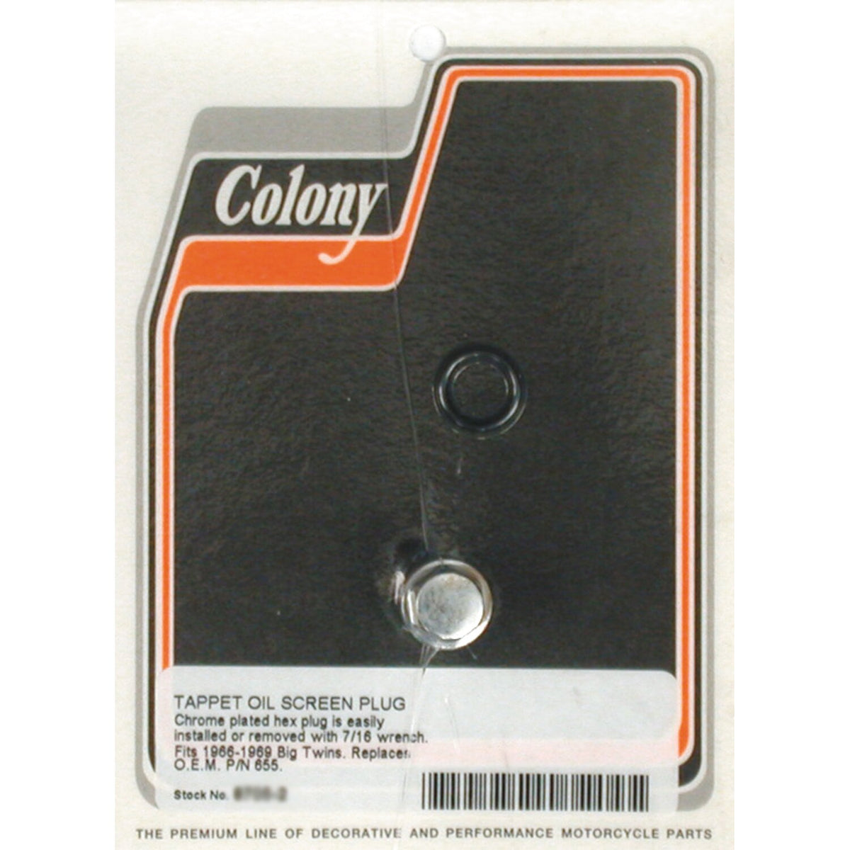 Colony, Hex style plug oil screen crankcase. Chrome