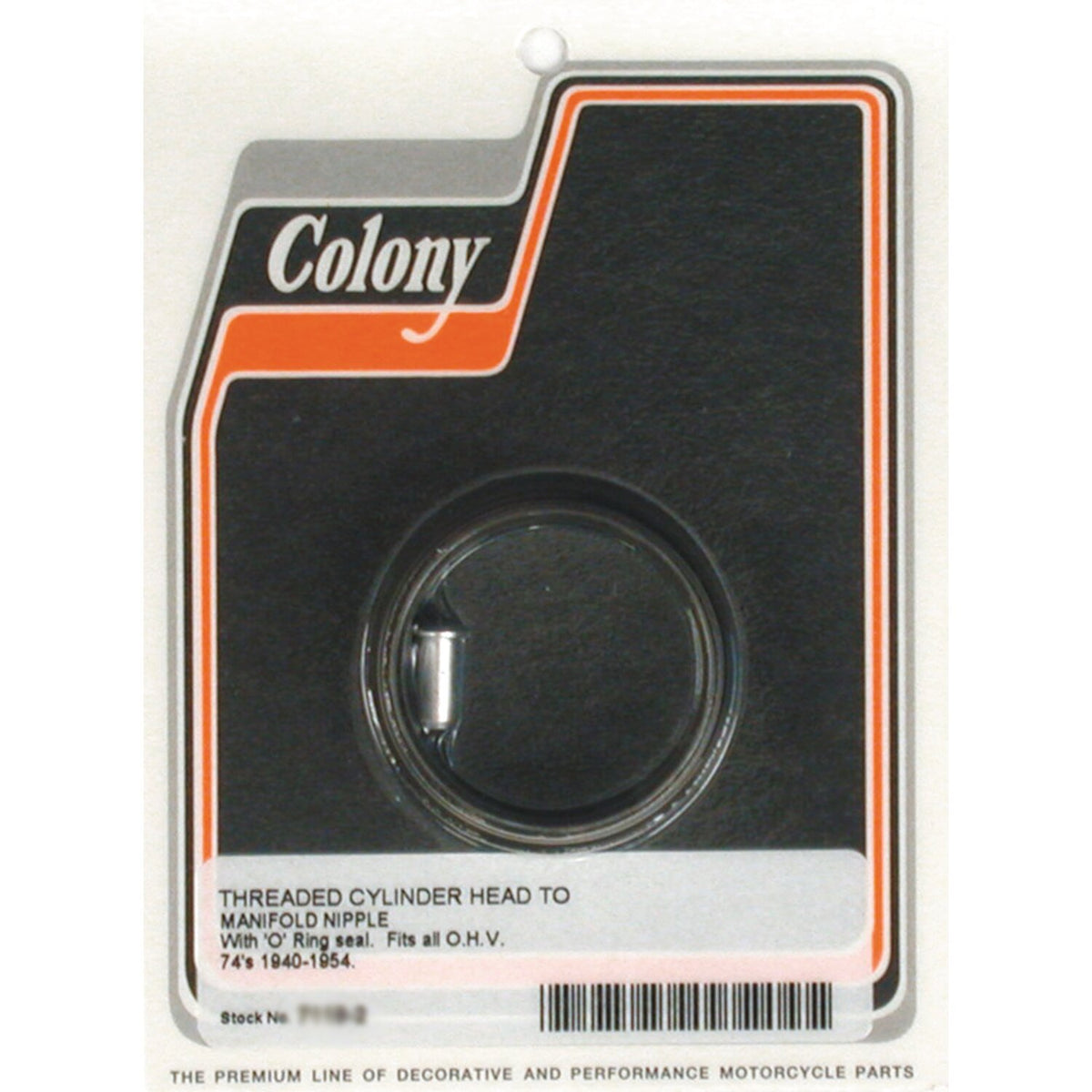 Colony, manifold inlet nipple