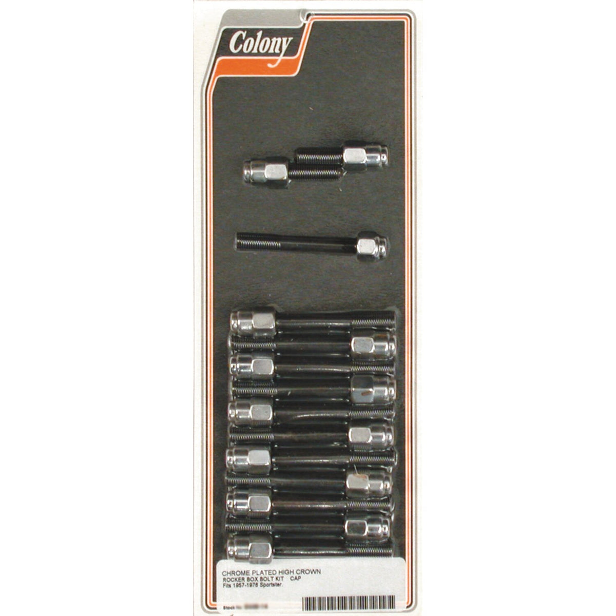 Colony, Sportster rocker box bolt kit. Cap style, chrome