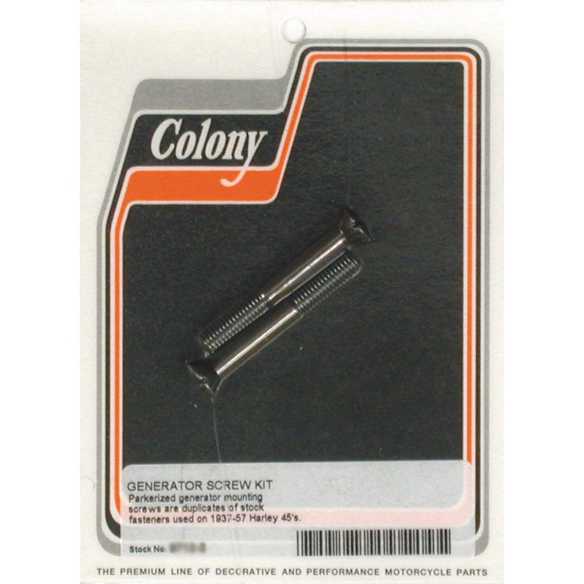 Colony, generator mount kit. Black. OEM style