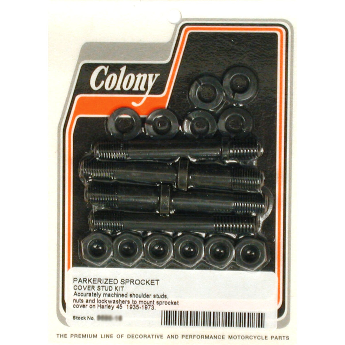 Colony, sprocket cover mount kit. Black parkerized