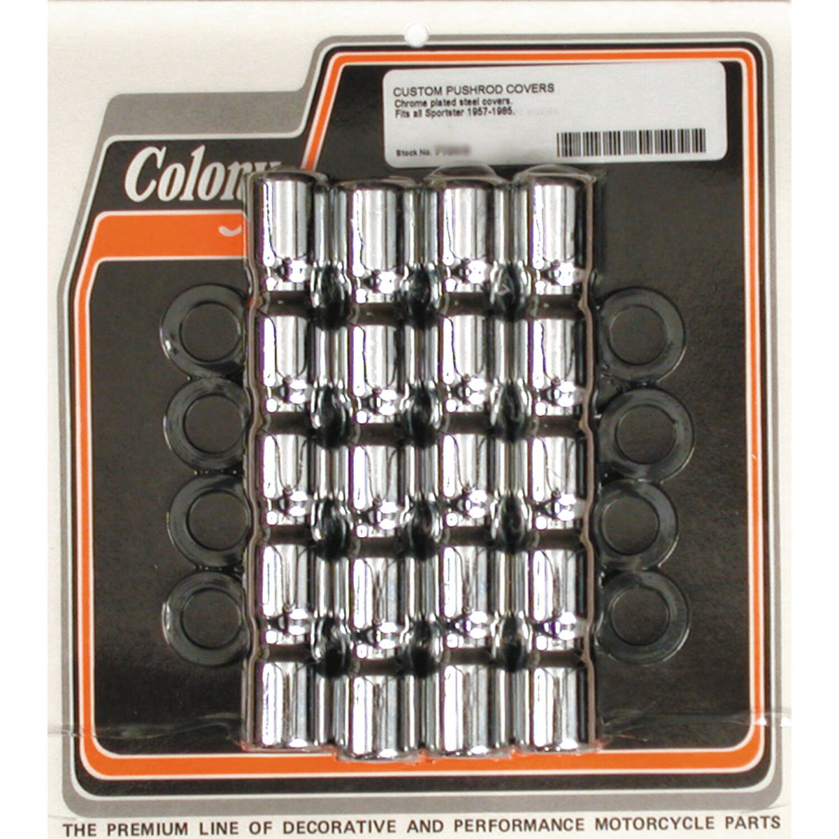 Colony, XL ribbed lower pushrod cover set. Chrome
