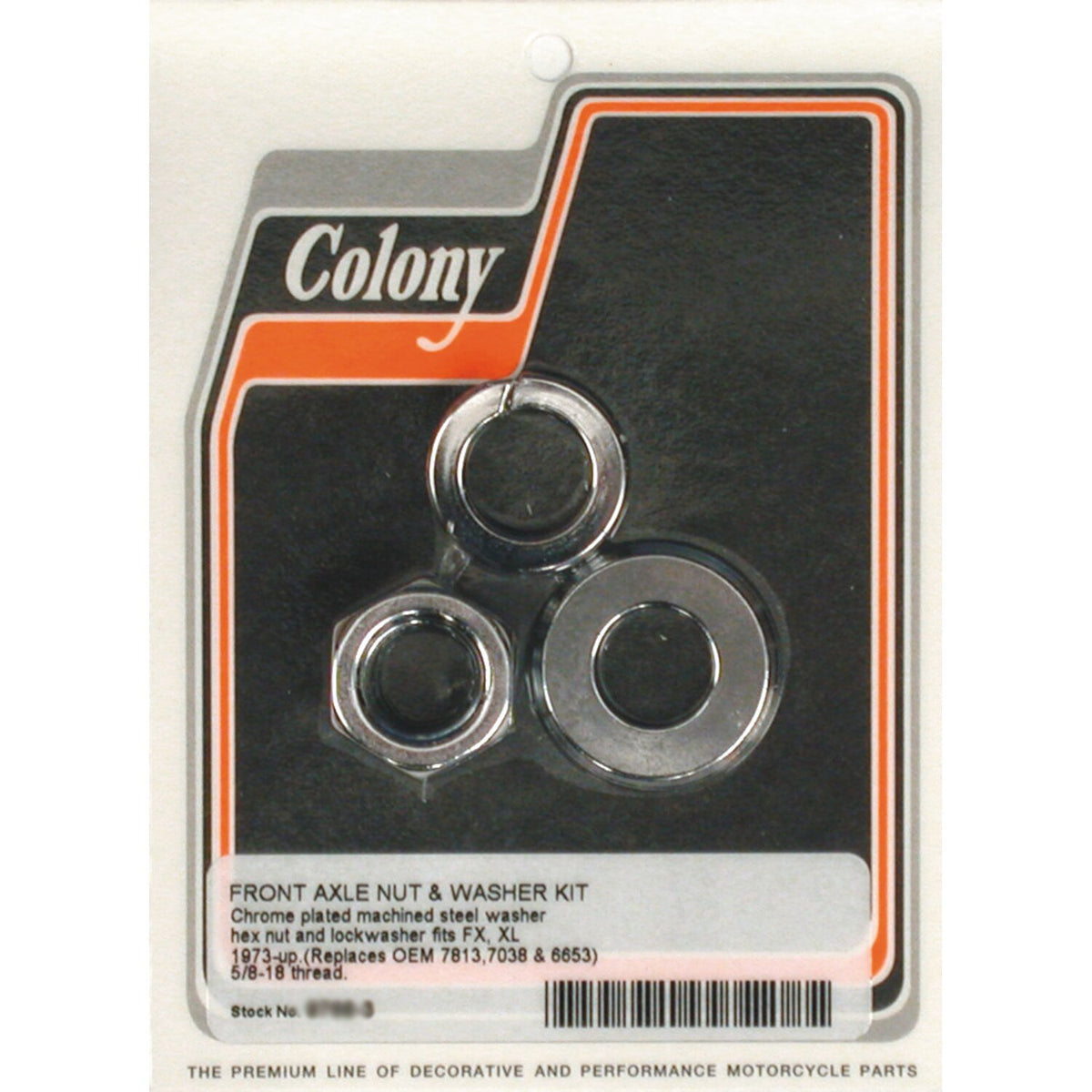 Colony axle nut & washer kit