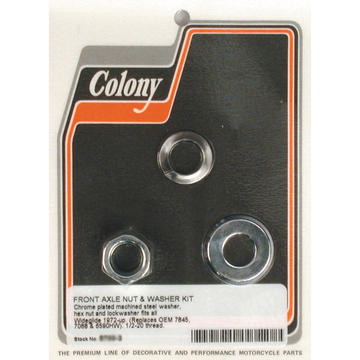 Colony axle nut & washer kit