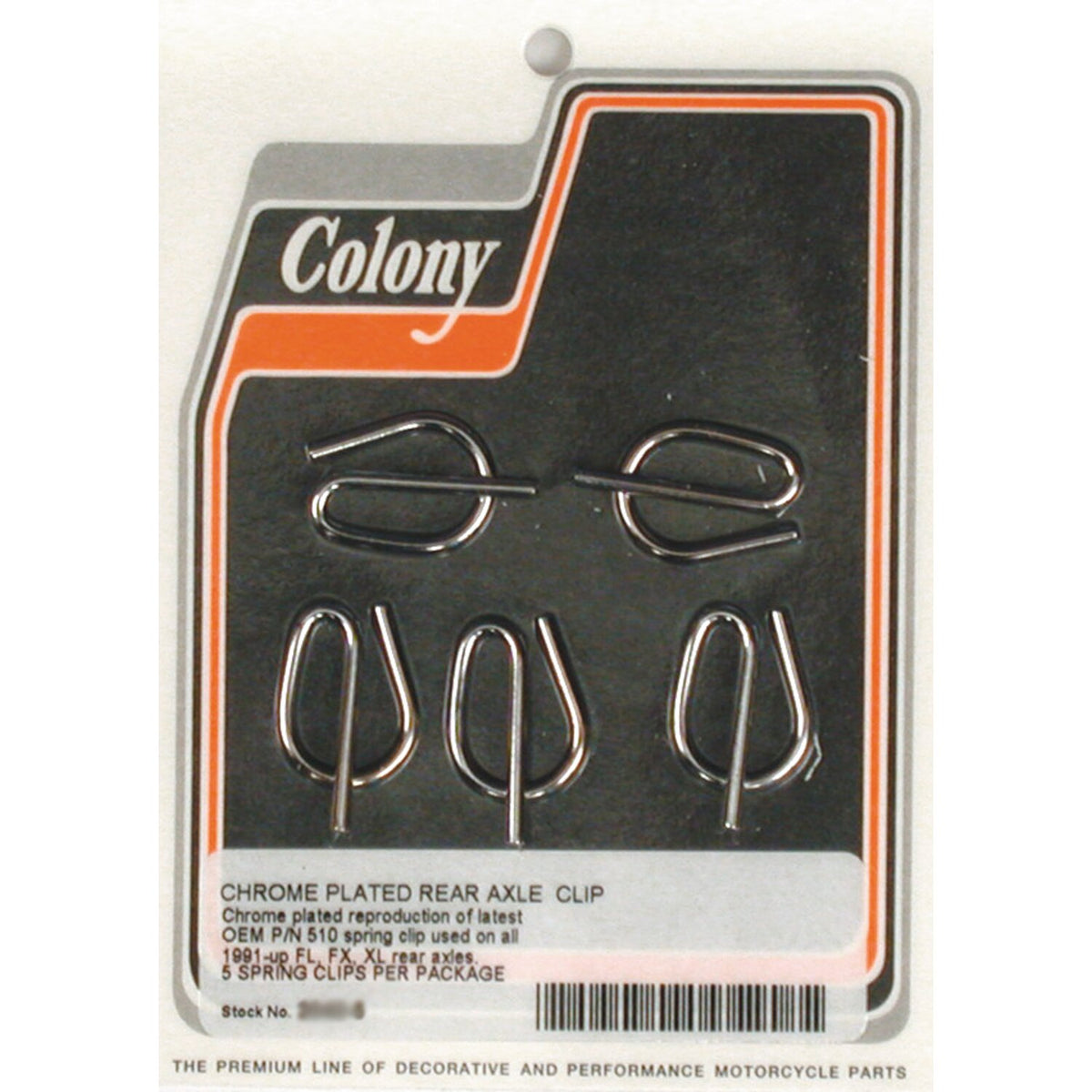 Colony axle spring clip