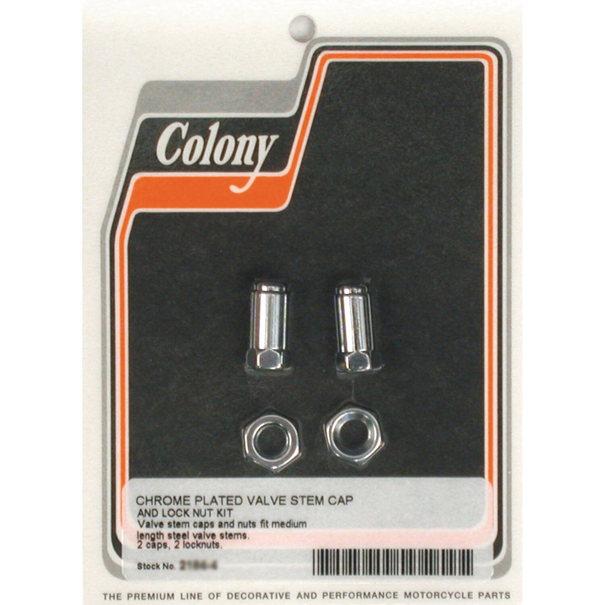 Colony valve stem caps. Medium length