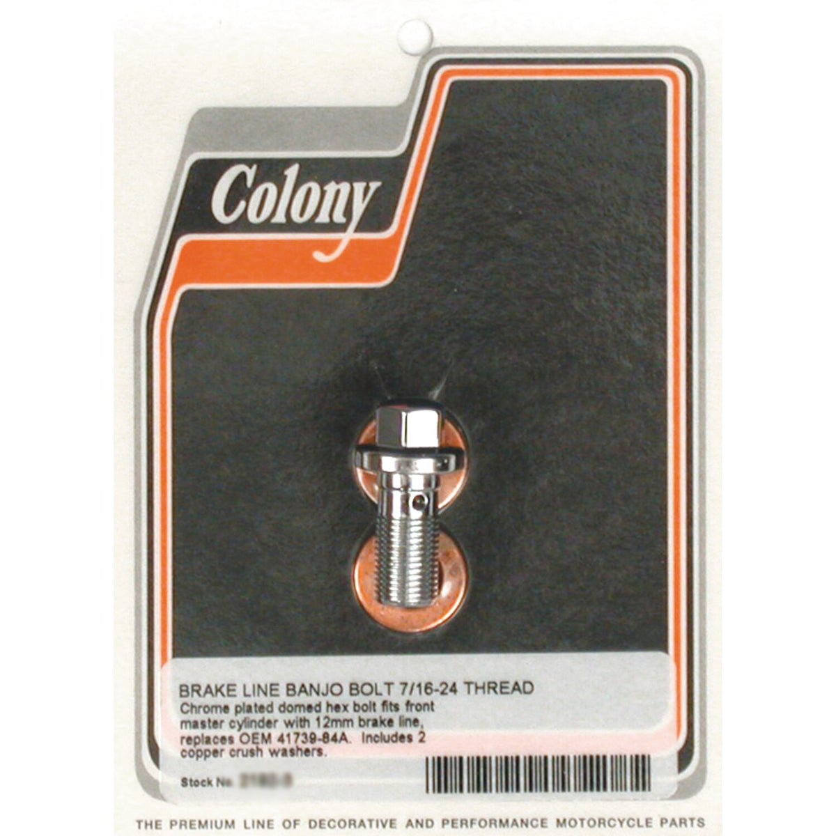 Colony banjo bolts, 7/16-24