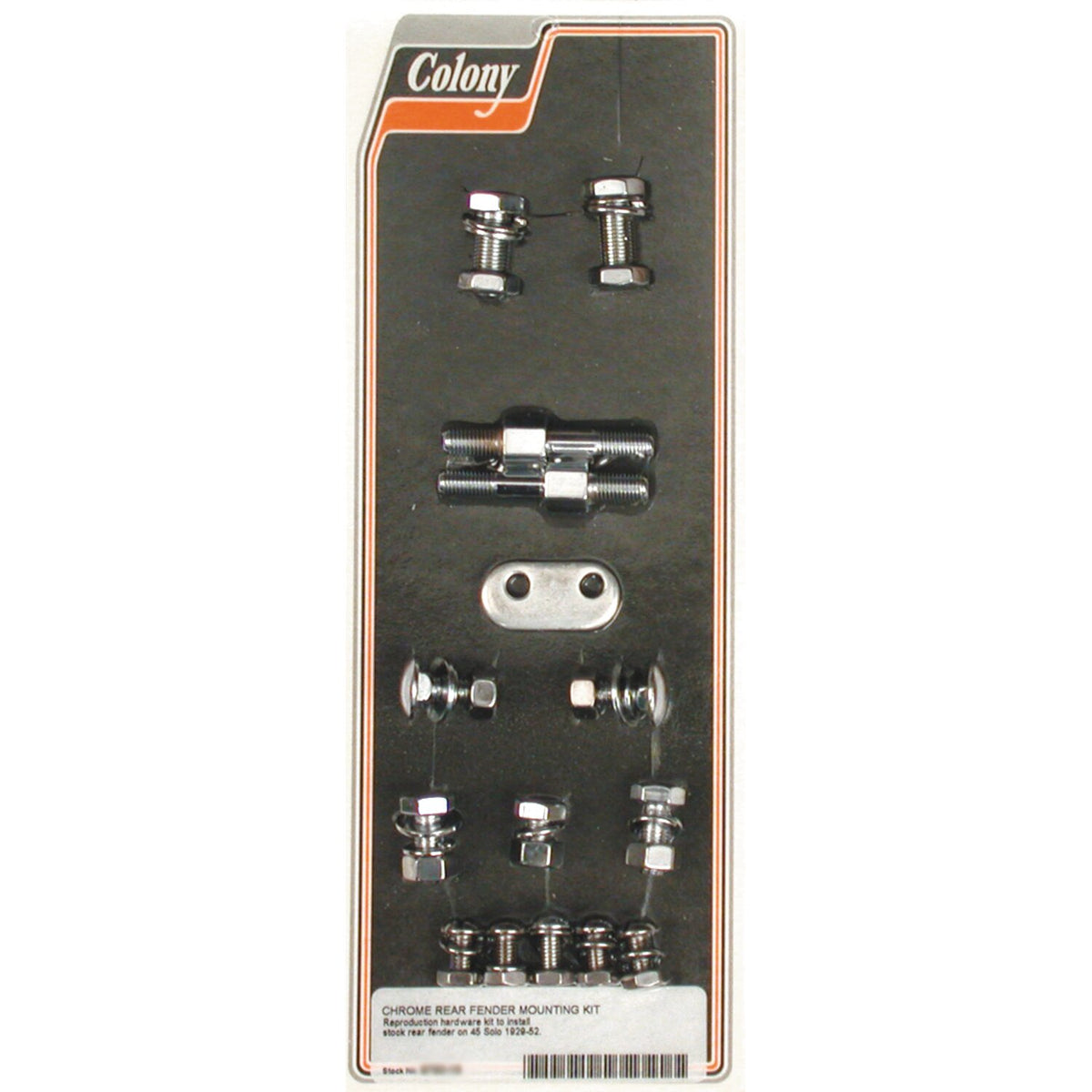 Colony, rear fender mount kit. Chrome