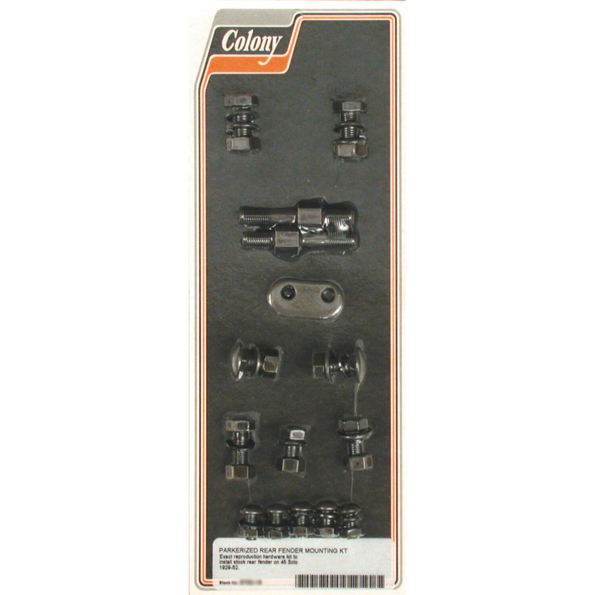 Colony, rear fender mount kit. Parkerized