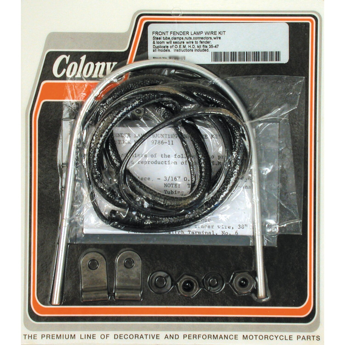 Colony, fender lamp wire kit