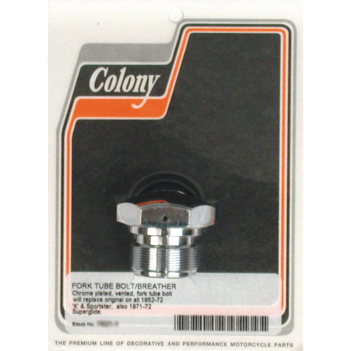 Colony, 35mm fork tube cap bolt. Chrome