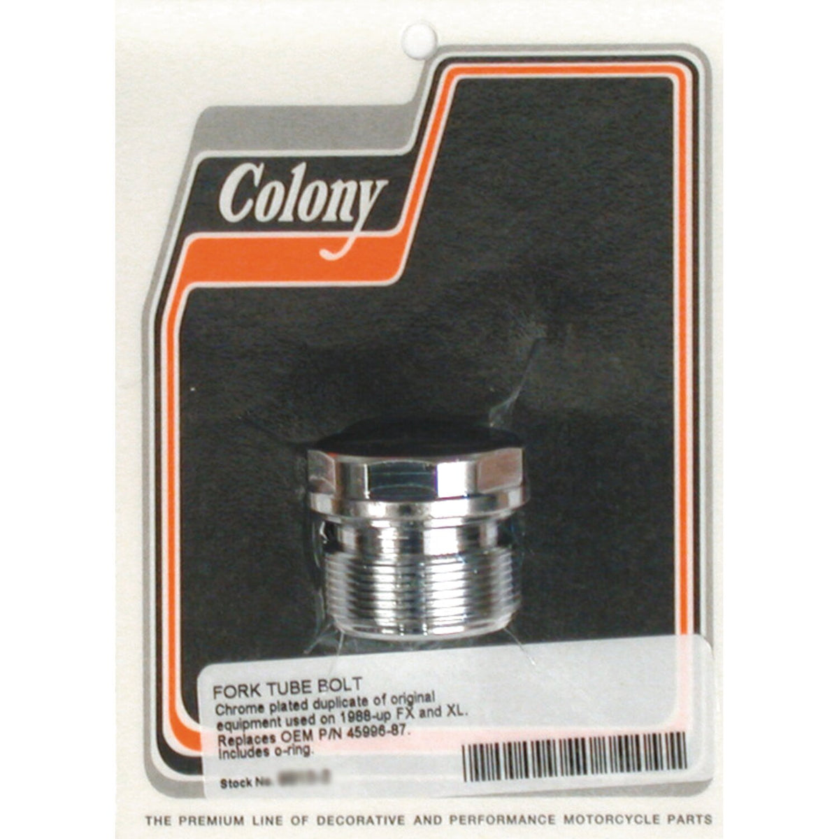 Colony, 39mm fork tube plug. Flat Top. Chrome