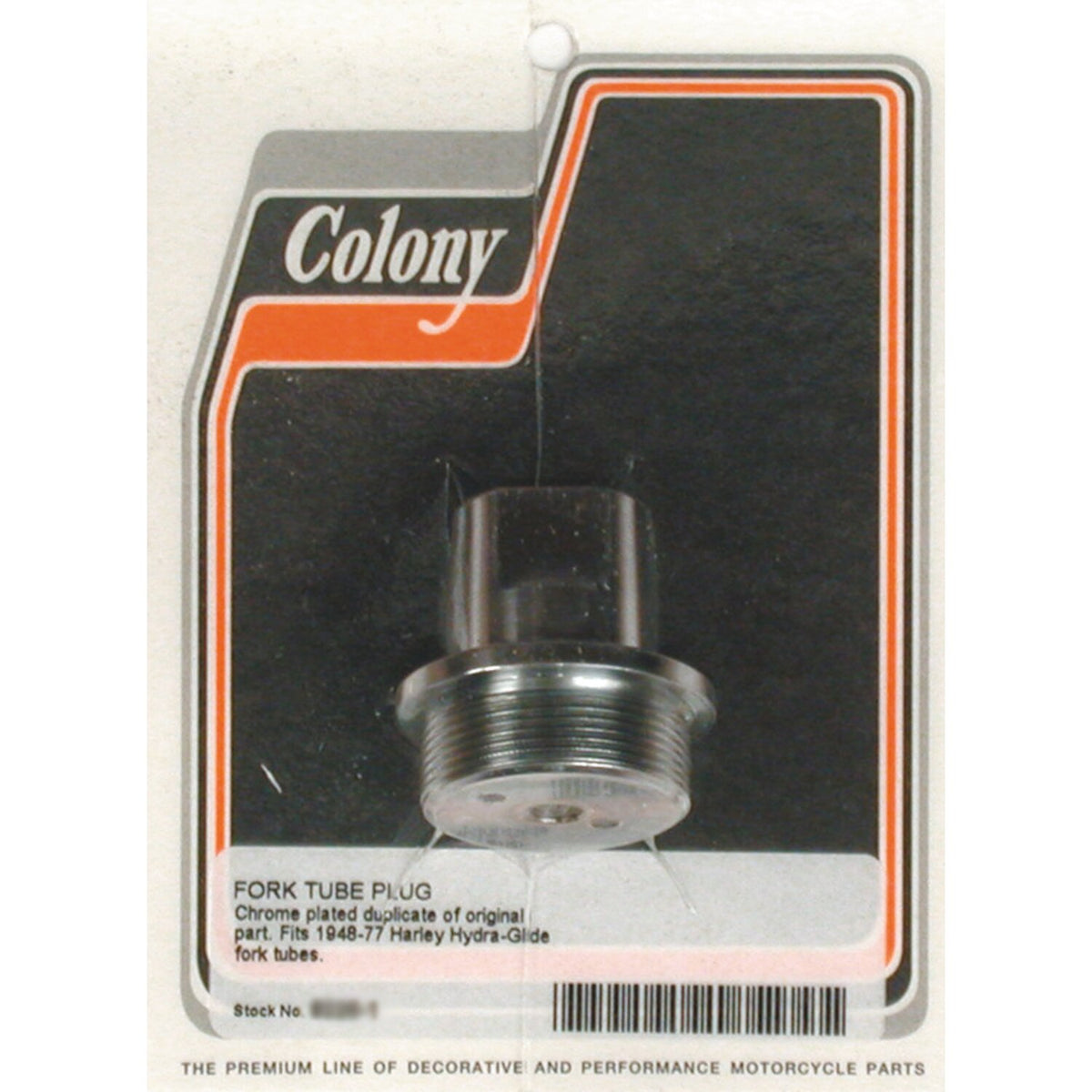 Colony, 41mm fork tube cap bolt. Chrome