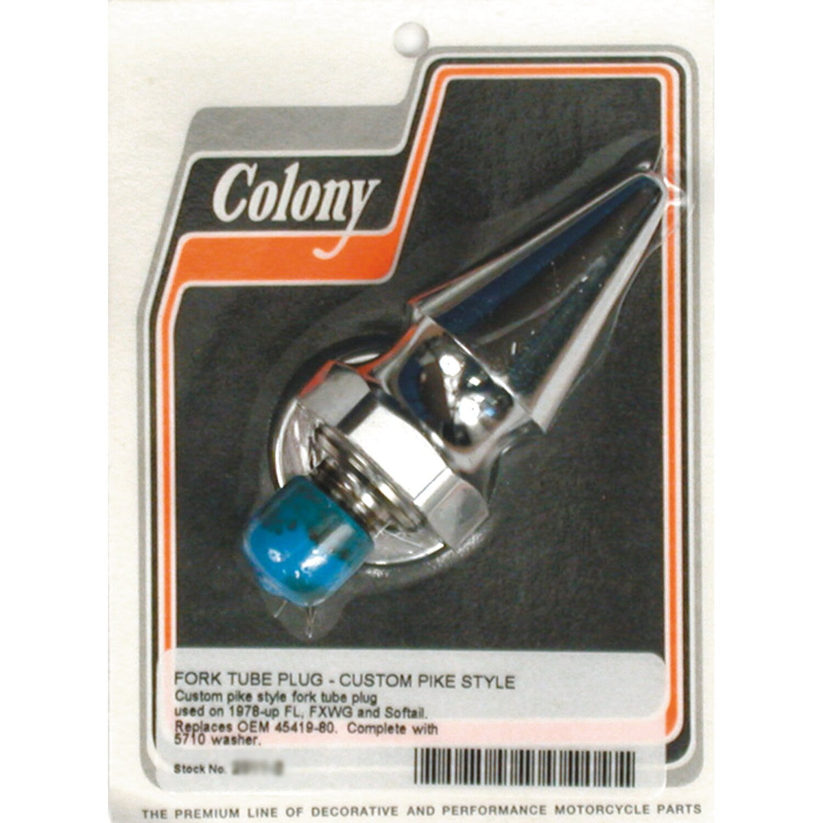 Colony, Spike fork tube cap bolt kit. Chrome