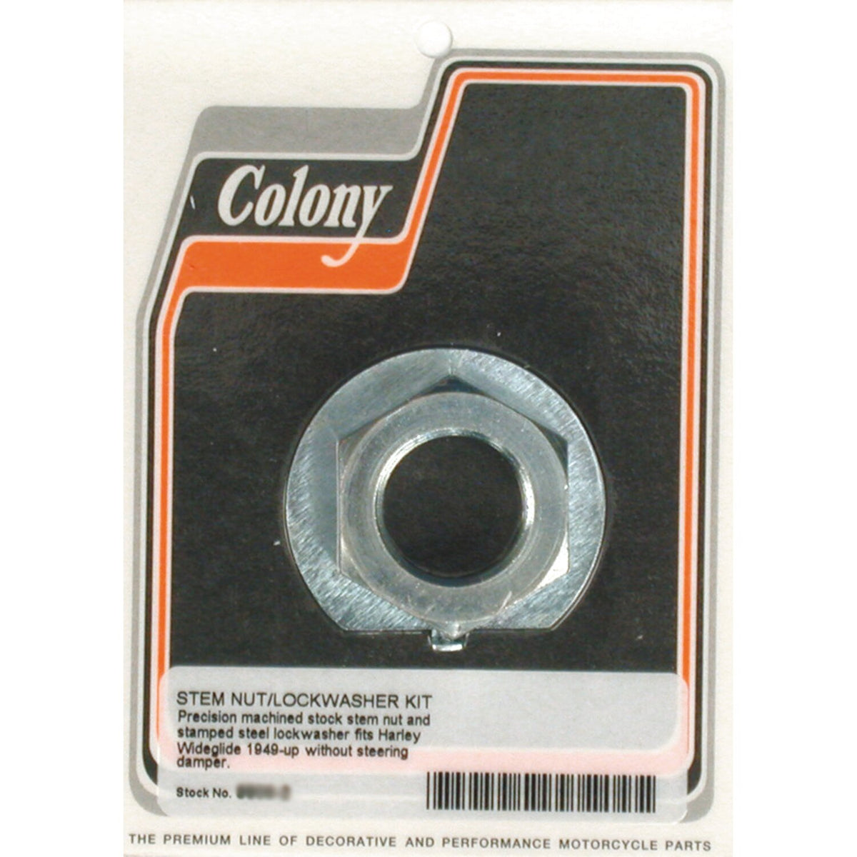 Colony, Fork stem nut & lock washer kit. Zinc